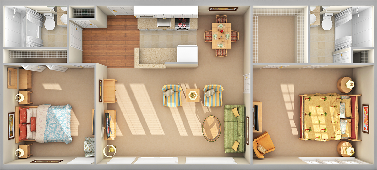 Blue Ridge Expanded 3D Floor Plan