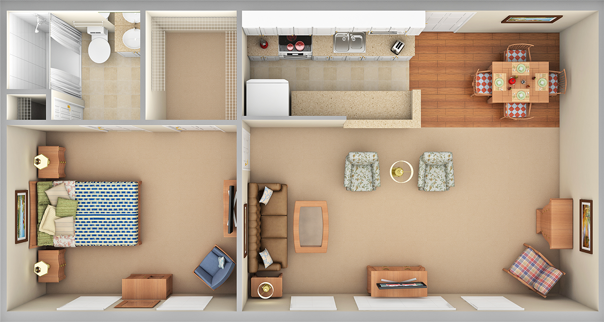 Pisgah Deluxe 3D Floor Plan
